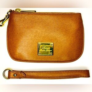 Ralph Lauren Leather Tan Ladies Wristlet/Small Wallet